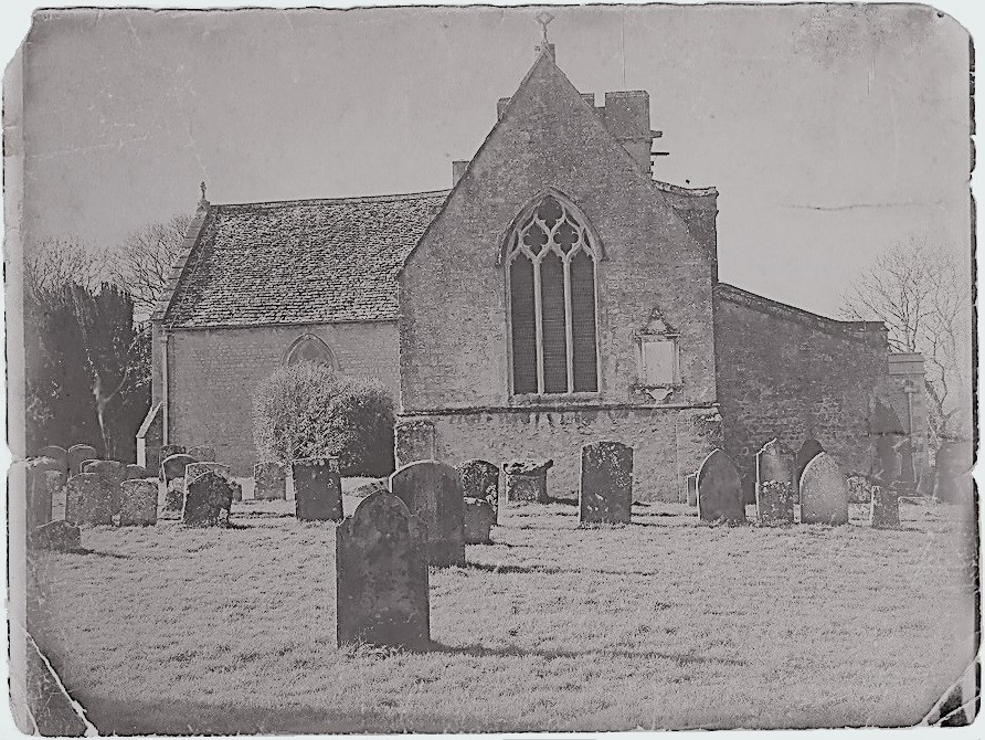 An artifically aged picture of Cumnor St. Michael 's Church