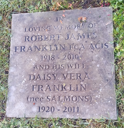 Photo of the grave of ROBERT JAMES FRANKLIN FCA ACIS