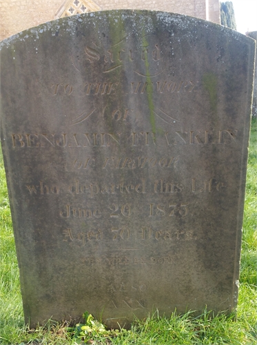 Photo of the grave of ANN FRANKLIN