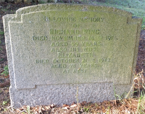 Photo of the grave of ELIZABETH WING (née SAUNDERS)