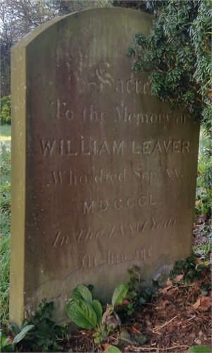 Photo of the grave of WILLIAM LEAVER