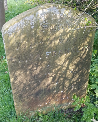 Photo of the grave of ELIZA FRANKLIN (née TUBB)