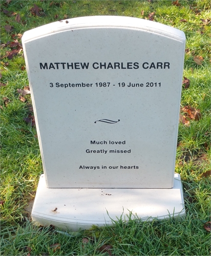 Photo of the grave of MATTHEW CHARLES CARR