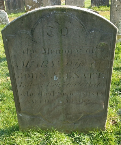 Photo of the grave of MARY ALLNATT