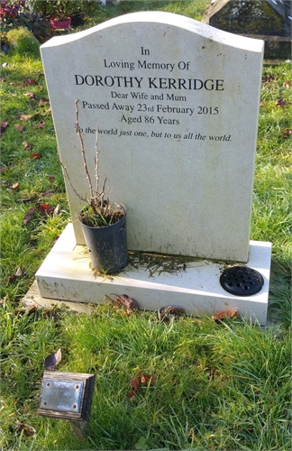 Photo of the grave of (DOT) DOROTHY MABEL KERRIDGE (née RODD)