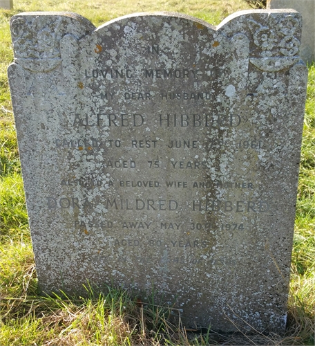 Photo of the grave of ALFRED HIBBERD