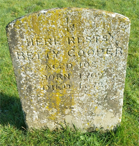 Photo of the grave of (BETTY) ELIZABETH COOPER