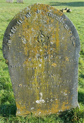 Photo of the grave of JULIA ANN HICKS (née SMITH)