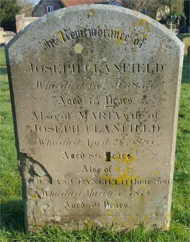 Photo of the grave of JOSEPH CLANFIELD