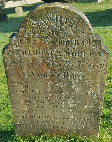 Photo of the grave of RACHEL LAMBOURN