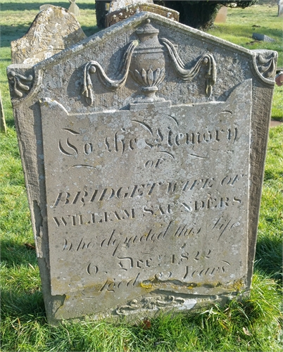 Photo of the grave of BRIDGET SAUNDERS (née KIRBY)