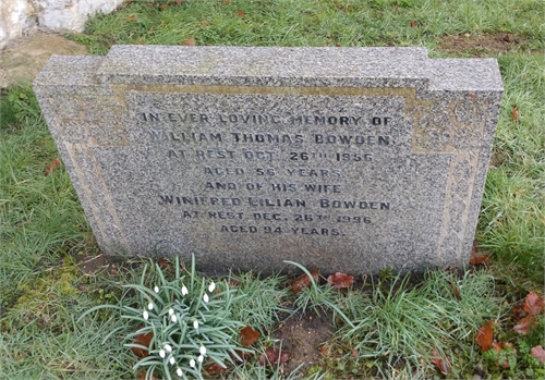 Photo of the grave of WILLIAM THOMAS BOWDEN