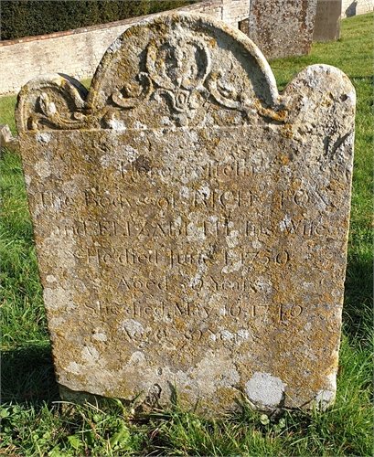 Photo of the grave of ELIZABETH FOX