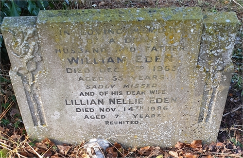 Photo of the grave of LILIAN NELLIE EDEN (née SMITH)