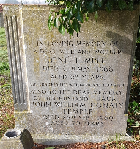 Photo of the grave of (JACK) JOHN WILLIAM CONATY TEMPLE