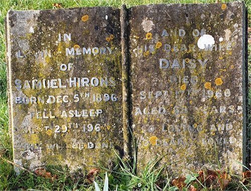 Photo of the grave of DAISY ELIZABETH HIRONS (née HICKS)