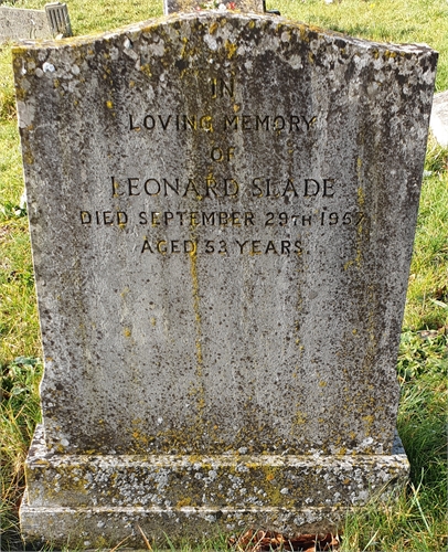 Photo of the grave of LEONARD CHARLES SLADE