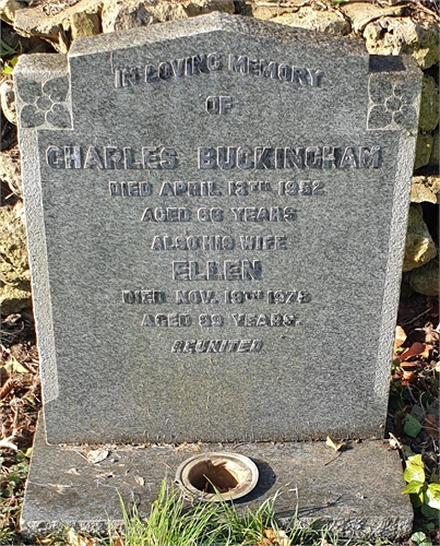 Photo of the grave of ELLEN BUCKINGHAM (née FRANKLIN)