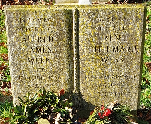 Photo of the grave of ALFRED JAMES WEBB