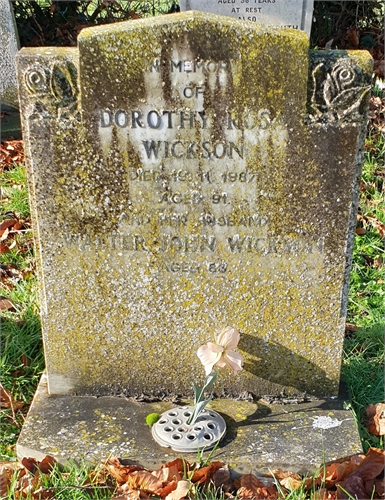 Photo of the grave of WALTER JOHN WICKSON