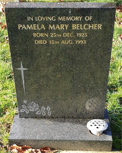 Photo of the grave of PAMELA MARY BELCHER (née LODER?)