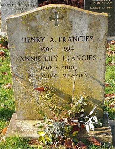 Photo of the grave of HENRY ARTHUR FRANCIES