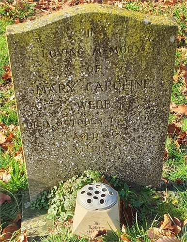 Photo of the grave of MARY CAROLINE WEBB (née WBB)