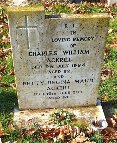 Photo of the grave of CHARLES WILLIAM ACKRILL