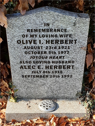 Photo of the grave of OLIVE IRENE HERBERT (née WRIGHT)