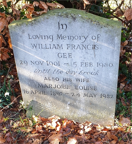 Photo of the grave of WILLIAM FRANCIS GEE