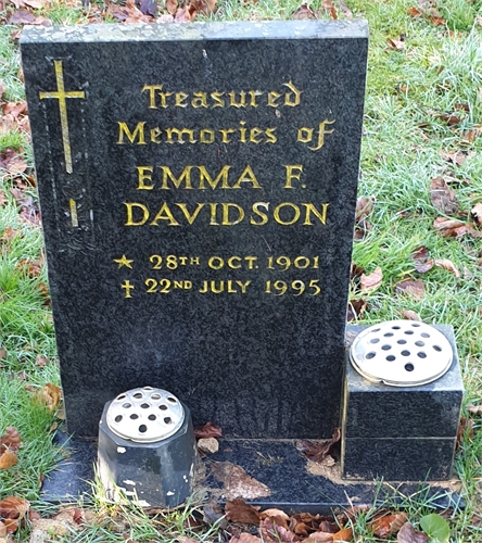 Photo of the grave of EMMA FLORENCE ELIZABETH DAVIDSON (née GOATCHER)