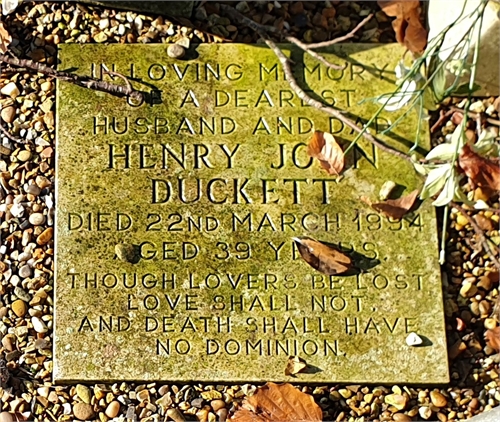 Photo of the grave of HENRY JOHN DUCKETT