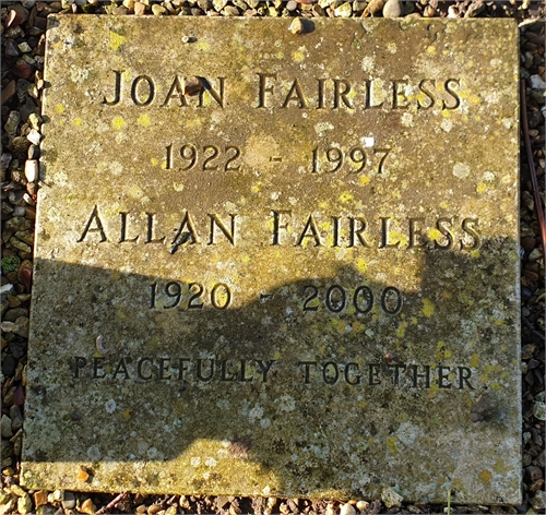 Photo of the grave of JOAN FAIRLESS (née BRACK)