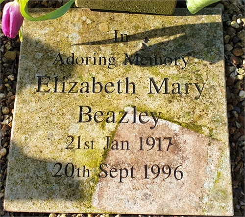 Photo of the grave of ELIZABETH MARY BEAZLEY (née BUSBY)