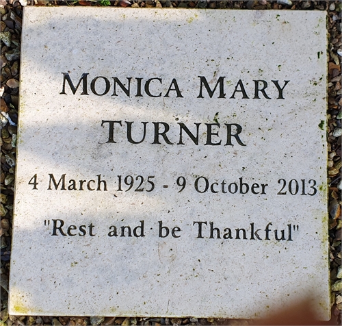 Photo of the grave of MONICA MARY TURNER (née BETTS)