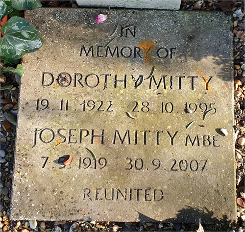 Photo of the grave of (JOE) JOSEPH SIDNEY MITTY M.B.E