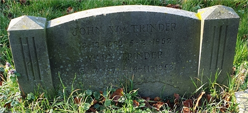 Photo of the grave of MARY JANE TRINDER (née PURBRICK)