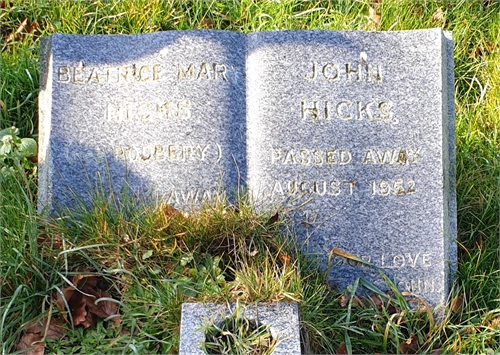 Photo of the grave of JOHN HICKS