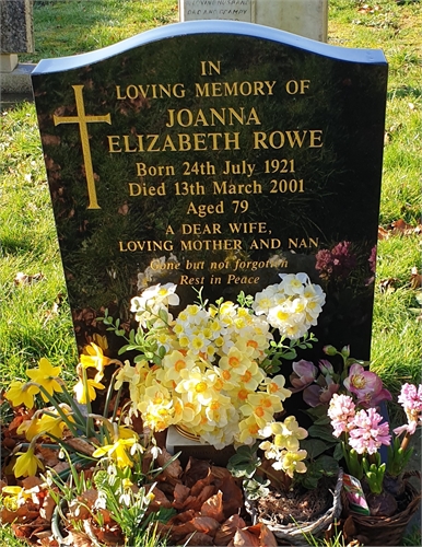 Photo of the grave of JOANNA ELIZABETH ROWE