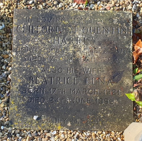 Photo of the grave of CLIFFORD ST. QUENTIN HARRIS