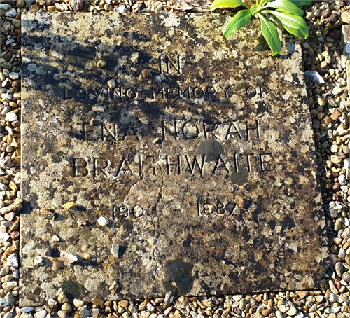 Photo of the grave of ENA NORAH BRAITHWAITE (née ATTER)